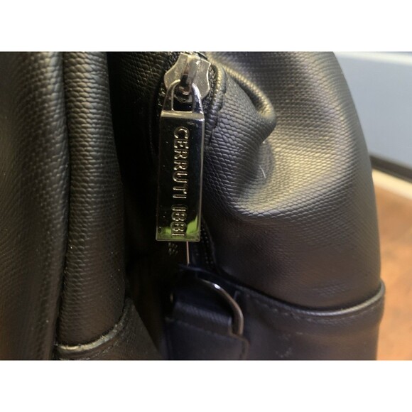 Cerutti 1881 Travel Bag Black Leather New With Tags - Picture 2 of 7